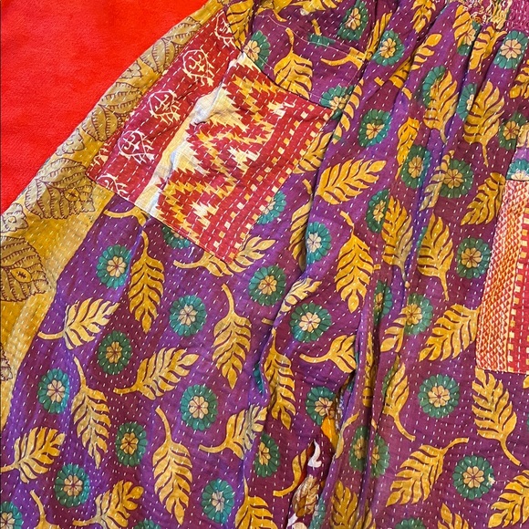 Vibrant Purple and Yellow Wide Leg Pants - Picture 4 of 12